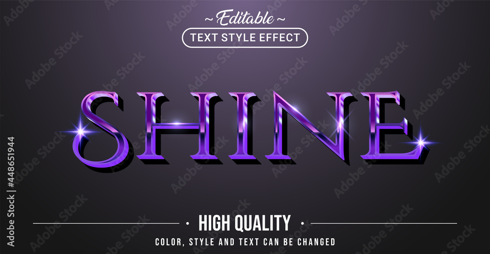 Poster Editable text style effect - Purple Shine text style theme.