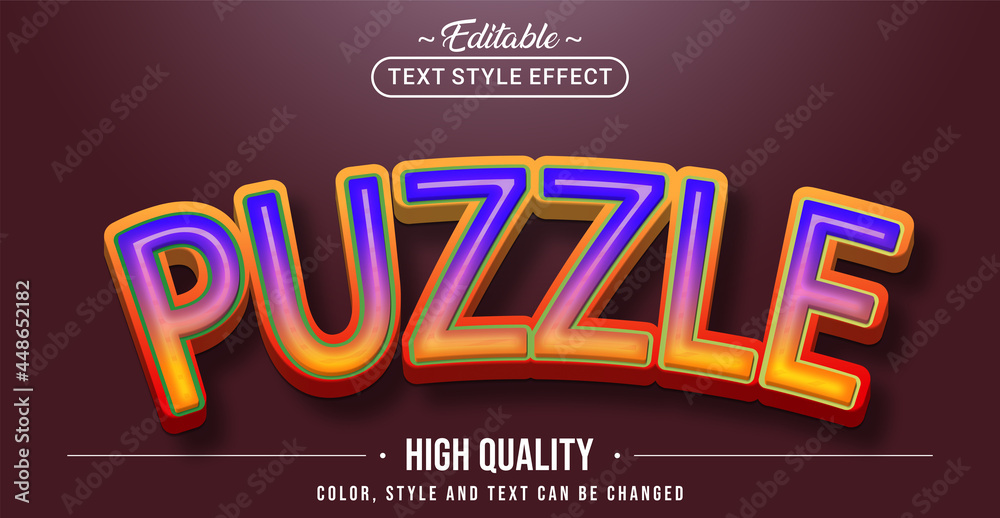 Poster Editable text style effect - Puzzle text style theme.