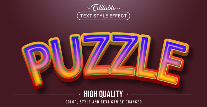 Editable text style effect - Puzzle text style theme.