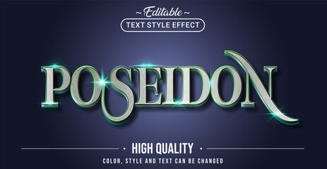 Editable text style effect - Poseidon text style theme. © Rtn_Studio