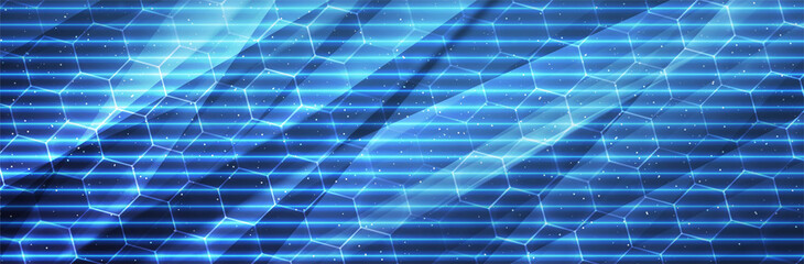 Futuristic Hexagon background. Blue Hexagonal pattern. Modern vector illustration