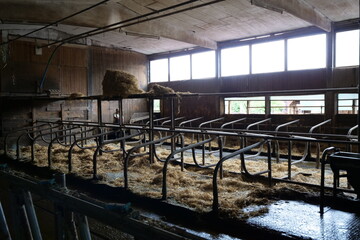 an empty barn on an organic farm