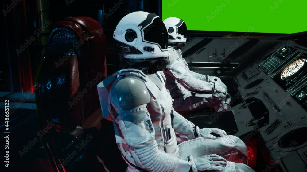 Canvas Prints astronauts rush in their spaceship through the space wormhole at great speed. the animation is perfe