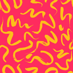 Vector seamless pattern with wavy brush strokes. Hand painted stylish texture for fabric, wallpaper, wrapping.