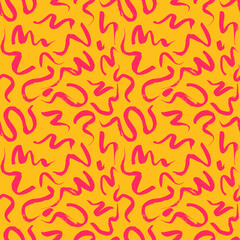 Vector seamless pattern with wavy brush strokes. Hand painted stylish texture for fabric, wallpaper, wrapping.
