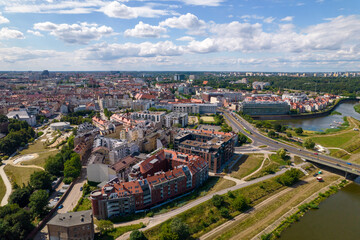 Poznan, Polish city during the day. The sun, the old town, the streets of Poznań, the Warta River...