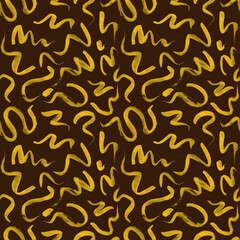 Vector seamless pattern with wavy brush strokes. Hand painted stylish texture for fabric, wallpaper, wrapping.