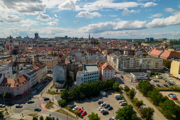 Poznan, Polish city during the day. The sun, the old town, the streets of Poznań, the Warta River and bridges over the river. - obrazy, fototapety, plakaty