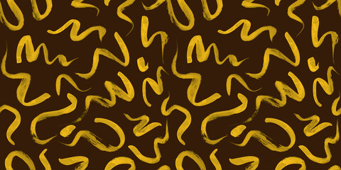 Vector seamless pattern with wavy brush strokes. Hand painted stylish texture for fabric, wallpaper, wrapping.