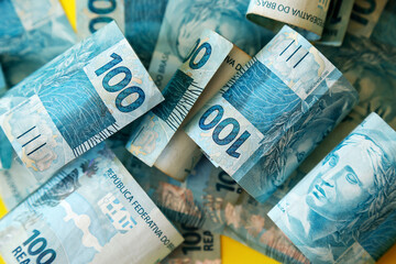 money from brazil - several hundred real bills