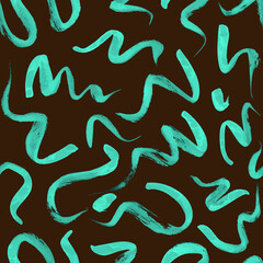 Fototapeta na wymiar Vector seamless pattern with wavy brush strokes. Hand painted stylish texture for fabric, wallpaper, wrapping.