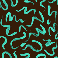 Vector seamless pattern with wavy brush strokes. Hand painted stylish texture for fabric, wallpaper, wrapping.