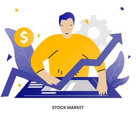 Vector illustration stock market concept