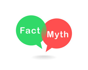 Facts myths sign. True or false facts bubble. Illustration vector