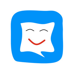 Illustration vector graphic of Smile Chat Logo suitable for Chat Logo Apps