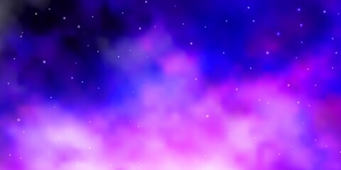 Naklejka na ściany i meble Light Purple, Pink vector background with small and big stars.