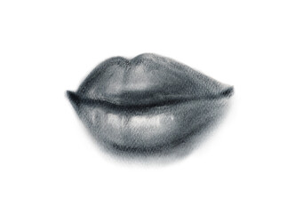 Lips isolated on white background