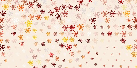 Light Orange vector backdrop with virus symbols.