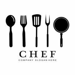Restaurant Chef Logo Icon Symbol, cooking imagination hat, for company