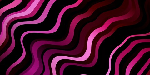 Dark Pink vector background with bent lines.