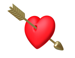 ハートを射抜く矢　3Dイラスト