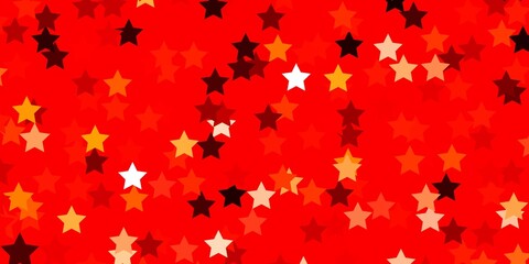 Light Red, Yellow vector background with colorful stars.