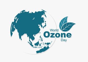 World Ozone Day is Commemorated Every September 16 To Raise Public Awareness About Of The Earth Layer And Protecting Environment. Background Vector Illustration - obrazy, fototapety, plakaty
