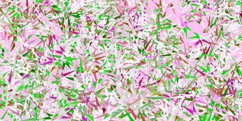 Obraz na płótnie Canvas Light pink, green vector background with polygonal forms.