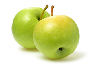 Green apples isolated on white background