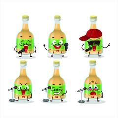 Fototapeta na wymiar A Cute Cartoon design concept of cider bottle singing a famous song. Vector illustration