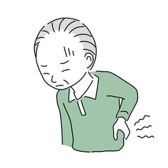 腰が痛い高齢者の男性