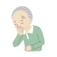 吐き気がする高齢者の男性