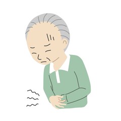 お腹が痛い高齢者の男性