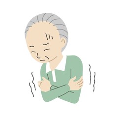 悪寒がする高齢者の男性