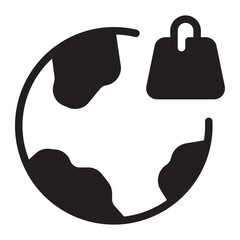worldwide shopping glyph icon