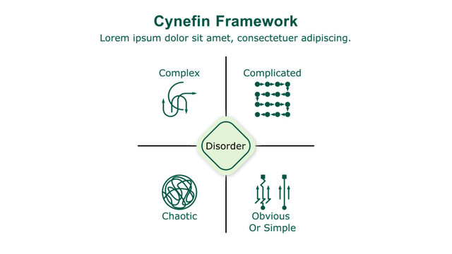 Cynefin framework guides business leaders to make the right decisions by analyzing and understanding the situation based on the idea that not all situations are equal.