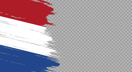 Netherlands flag with brush paint textured isolated  on png or transparent  background,Symbol of Netherlands,template for banner,advertising ,promote, design,vector,top gold medal winner sport country