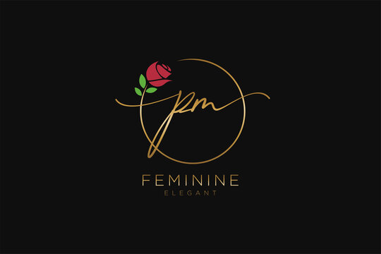 Premium Vector  Luxury feminine initial letter pm logo design