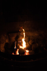 fire in the fireplace