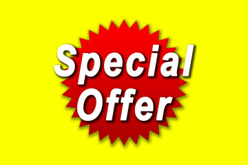 illustration of special offer on yellow background