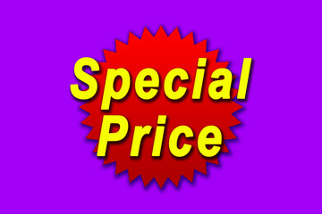 illustration of special price on purple background