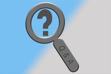 illustration of question sign with a magnifying glass