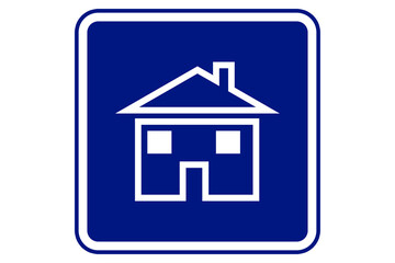 house sign illustration on blue background