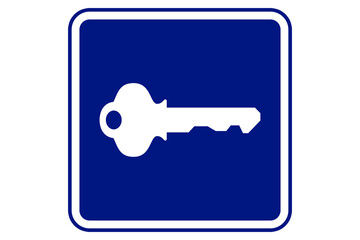 illustration of a key on blue background