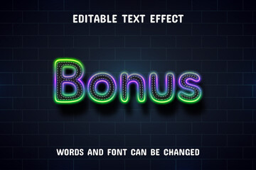 Bonus text - neon style text effect