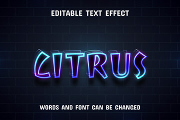 Obraz premium Citrus text - neon text effect editable
