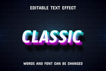 Classic text - neon text effect editable