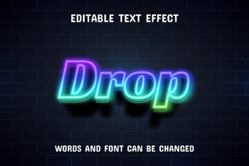 Drop text - neon text effect editable