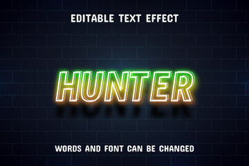 Hunter text - neon text effect editable