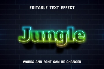 Jungle text - neon text effect editable